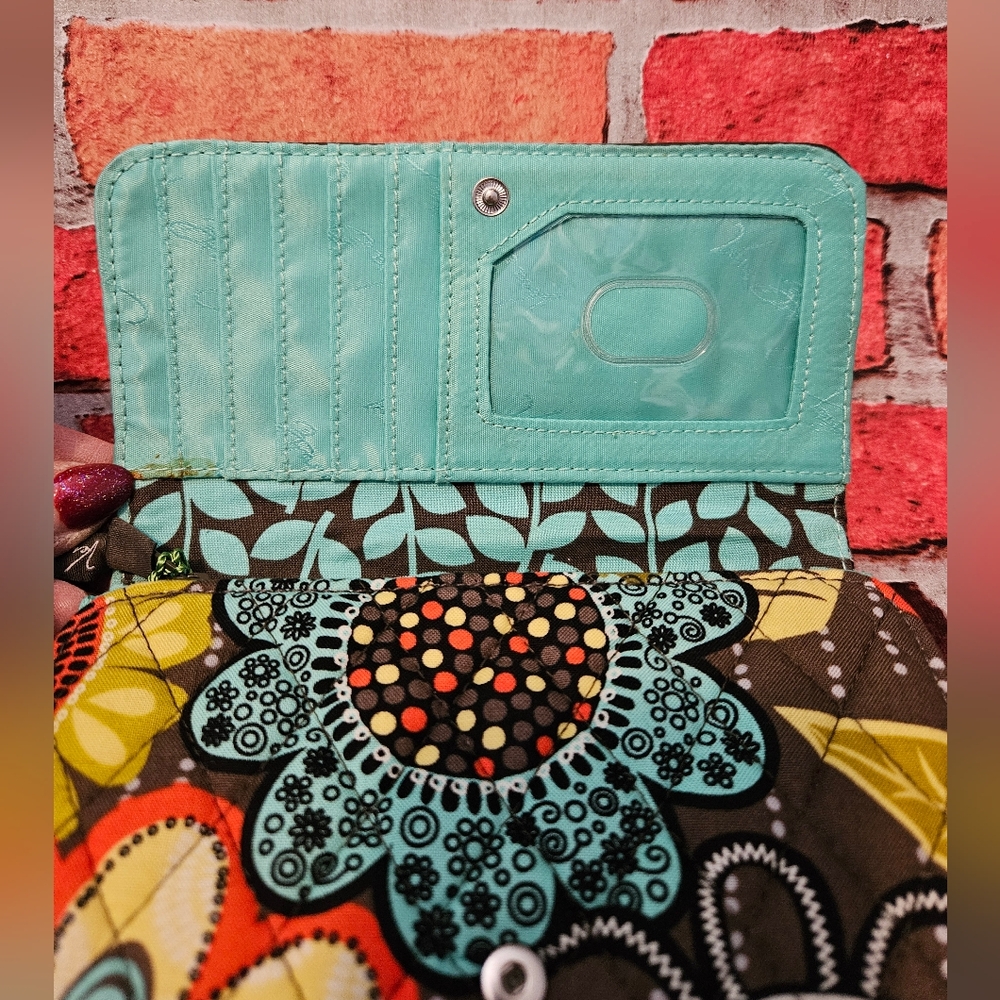 #571-Vera Bradley- Retired "Flower Shower" Pattern Quilted Wallet - Picture 2 of 9